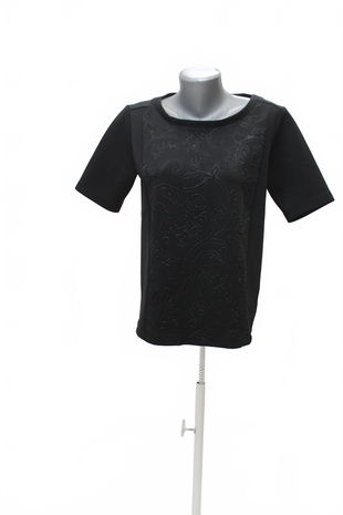 Dámske tričko Sisley bez potlače, farba čierna, veľkosť M