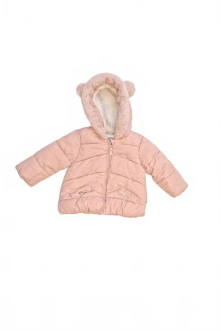 Dievčenská zimná bunda F&F, farba ružová, veľkosť 9-12 m