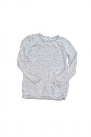 Dievčenská mikina H&M bez potlače, farba sivá, veľkosť 146