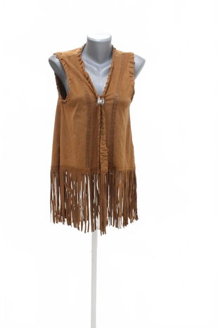 Dámska vesta Amisu, farba hnedá, veľkosť 34