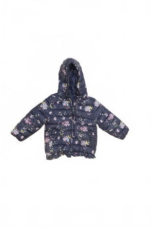 Dievčenská zimná bunda Reserved, farba kvetovaná, veľkosť 80