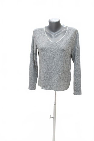 Dámske tričko Naf Naf bez potlače, farba sivá, veľkosť M