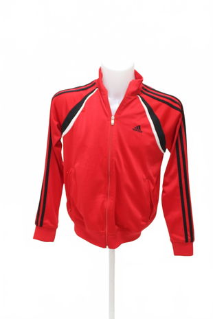 Chlapčenská mikina Adidas bez potlače, farba červená, veľkosť 164