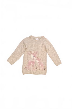 Dievčenský sveter Genesis, farba béžová, veľkosť 92