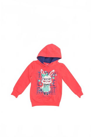 Dievčenská mikina Kiki & Koko s potlačou, farba červená, veľkosť 110