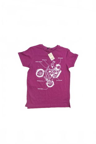 Dievčenské tričko George s potlačou, farba bordó, veľkosť 140