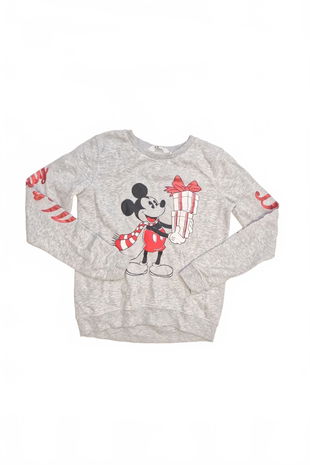Dievčenská mikina H&M s potlačou, farba sivá, veľkosť 170