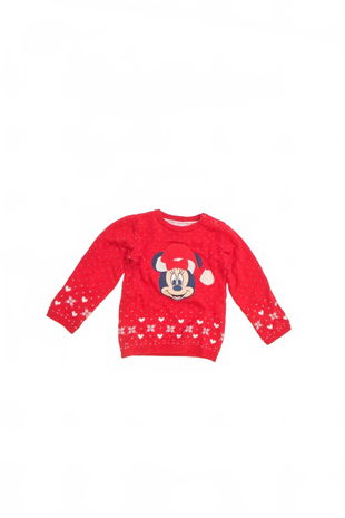 Dievčenský sveter C&A, farba červená, veľkosť 92