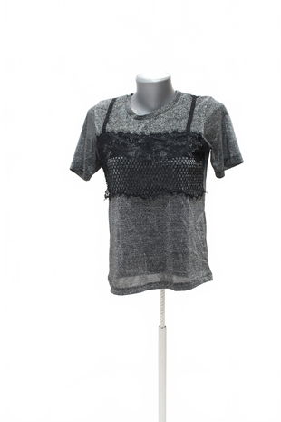 Dámske tričko Mshll Girl bez potlače, farba strieborná, veľkosť S