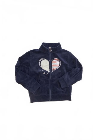 Dievčenská mikina Kugo bez potlače, farba modrá, veľkosť 134