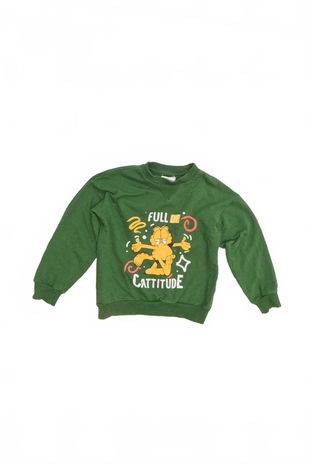 Chlapčenská mikina Sinsay s potlačou, farba khaki, veľkosť 128