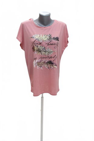 Dámske tričko Rainbow s potlačou, farba ružová, veľkosť 40