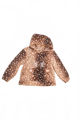 Dievčenská mikina H&M bez potlače, farba hnedá, veľkosť 110