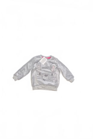 Dievčenská mikina Ergee bez potlače, farba sivá, veľkosť 74