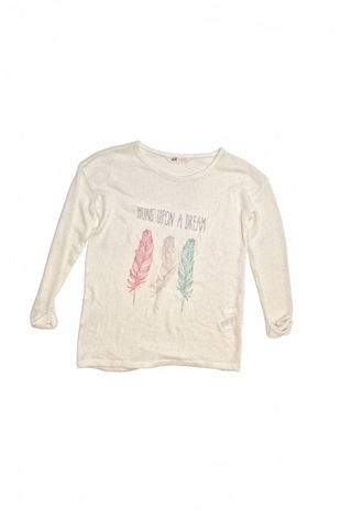 Dievčenský sveter H&M, farba biela, veľkosť 146