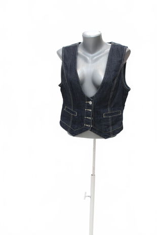 Dámska vesta Apart, farba denim, veľkosť 44