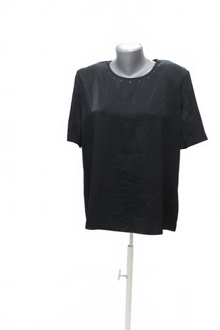 Dámske tričko Frank Walder bez potlače, farba čierna, veľkosť 44