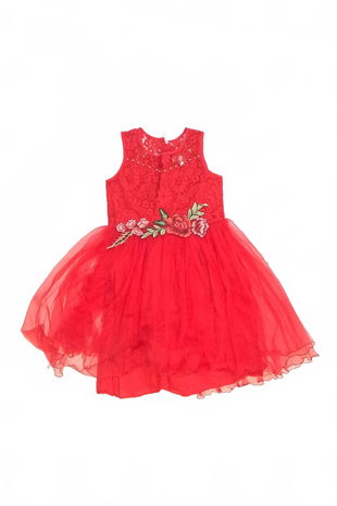 Dievčenské šaty Genesis, farba červená, veľkosť 6-7 r