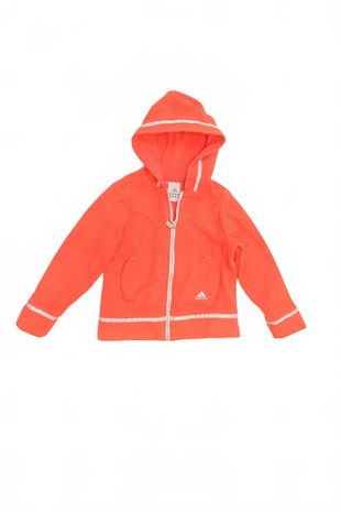 Dievčenská mikina Adidas bez potlače, farba červená, veľkosť 128