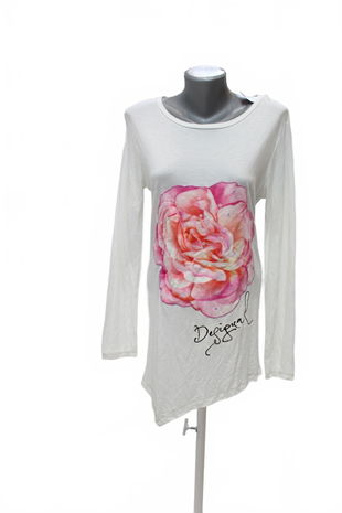 Dámske šaty Desigual, farba biela, veľkosť L