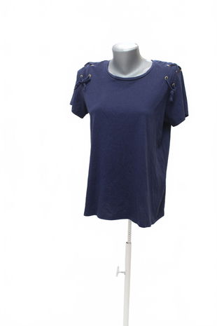 Dámske tričko Michael Kors bez potlače, farba modrá, veľkosť L