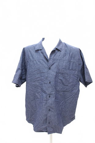 Pánská košile s krátkým rukávem Zara, barva modrá, velikost L