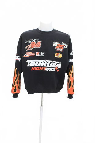 Pánská mikina Bershka s potiskem, barva černá, velikost S