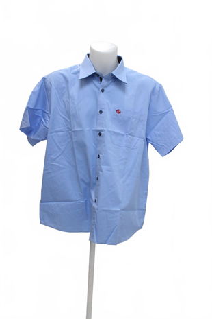 Pánská košile s krátkým rukávem Genesis, barva modrá, velikost 45