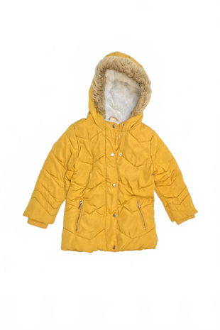 Dievčenská zimná bunda F&F, farba žltá, veľkosť 5-6 r