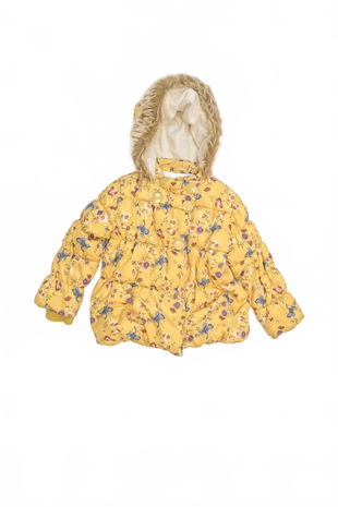 Dievčenská zimná bunda Next, farba kvetovaná, veľkosť 110