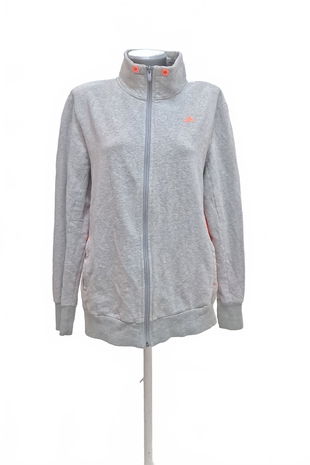 Dámská mikina Adidas bez potisku, barva šedá, velikost XL