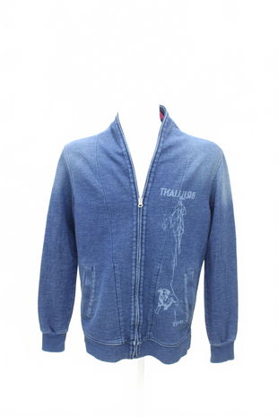 Pánská mikina Sisley s potiskem, barva denim, velikost M