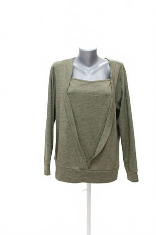 Dámské tričko Genesis bez potisku, barva khaki, velikost XL