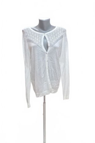 Dámsky sveter Camaieu, farba biela, veľkosť S