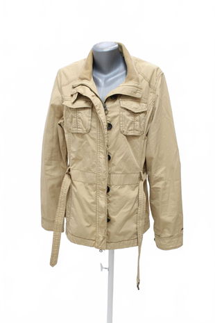 Dámský kabát Tommy Hilfiger, barva béžová, velikost 2XL
