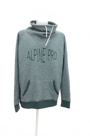 Pánská mikina Alpine Pro s potiskem, barva zelená, velikost 2XL