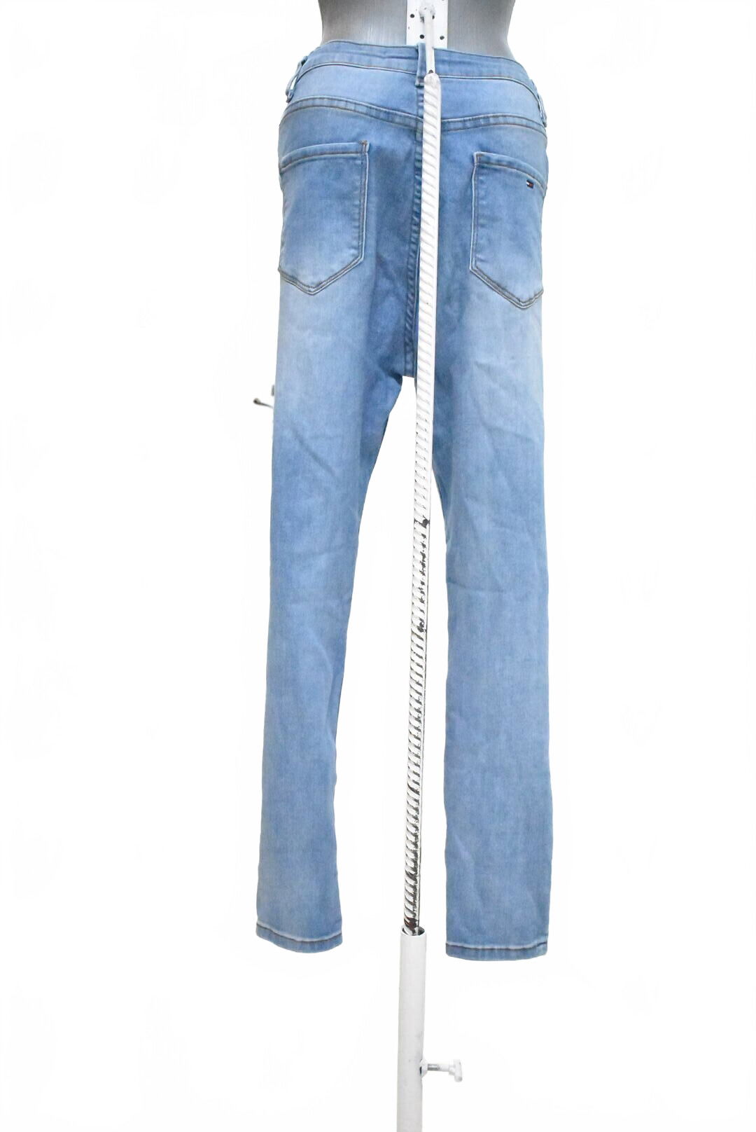 Dámske nohavice Tommy Hilfiger, farba denim, veľkosť S