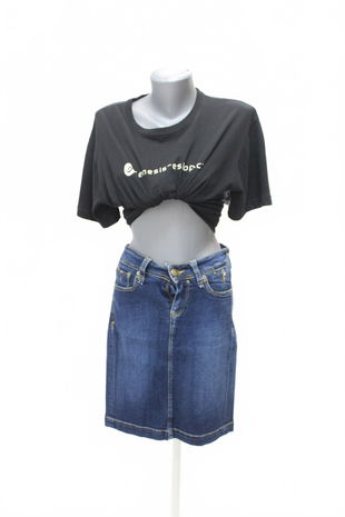 Dámska sukňa Tommy Hilfiger, farba denim, veľkosť S