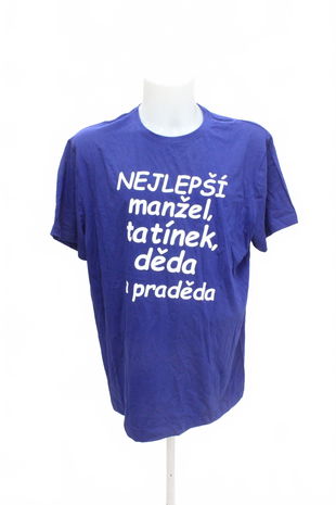 Pánské tričko Malfini s potiskem, barva modrá, velikost XL