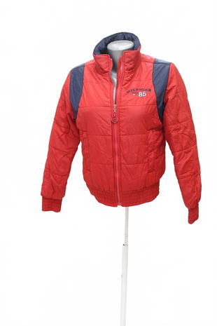 Dámska bunda Tommy Hilfiger, farba červená, veľkosť S