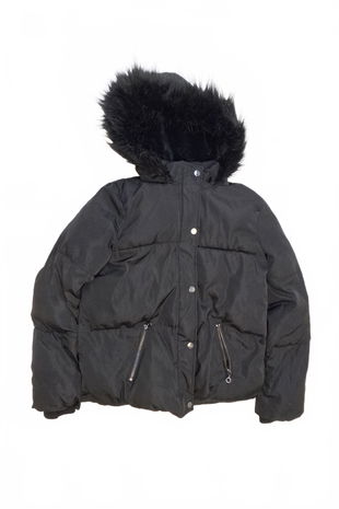 Dievčenská zimná bunda F&F, farba čierna, veľkosť 12-13 r