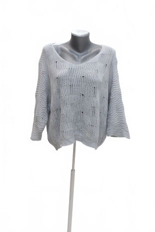 Dámsky sveter Made In Italy, farba sivá, veľkosť M