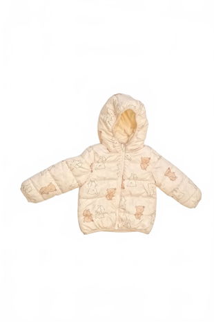 Dievčenská zimná bunda Sinsay, farba béžová, veľkosť 86