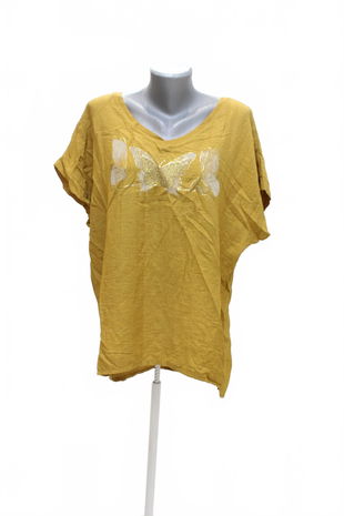 Dámske tričko Made In Italy s potlačou, farba žltá, veľkosť L