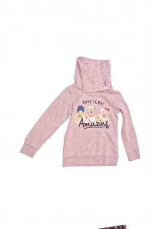 Dievčenská mikina Page One s potlačou, farba ružová, veľkosť 146