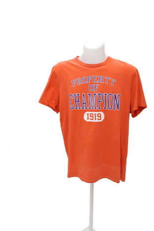 Pánské tričko Champion s potiskem, barva oranžová, velikost 2XL