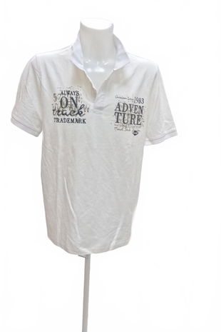 Pánské tričko Lindex s potiskem, barva bílá, velikost XL