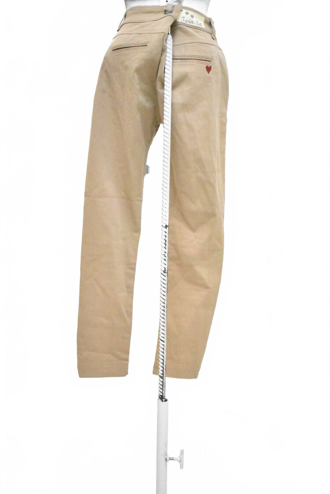 Dámske nohavice Twinset, farba béžová, veľkosť S