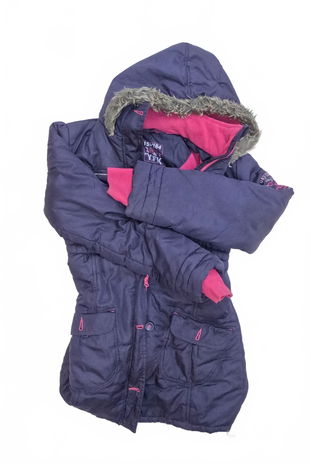 Dievčenská zimná bunda Y.f.k, farba modrá, veľkosť 158