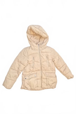 Dievčenský zimný kabát Zara, farba béžová, veľkosť 134